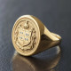Signet Rings With Family Crest Gold or Silver Wax Seal Coat of Arms
